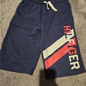 Tommy Hilfiger Navy Shorts with Red and White Logo
